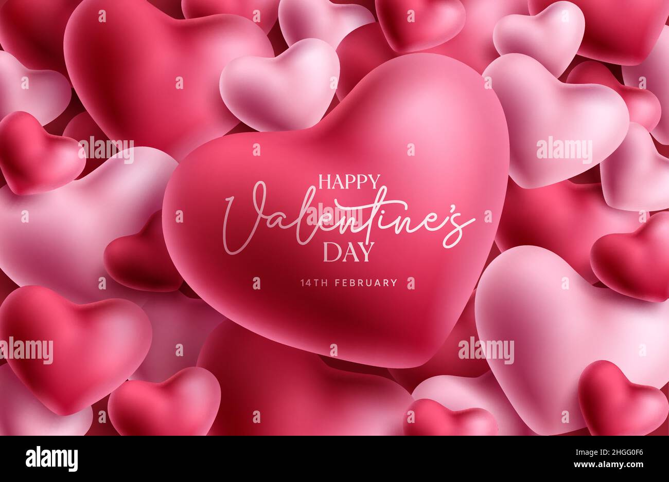 Valentine heart balloon vector background design. Happy valentine's day ...