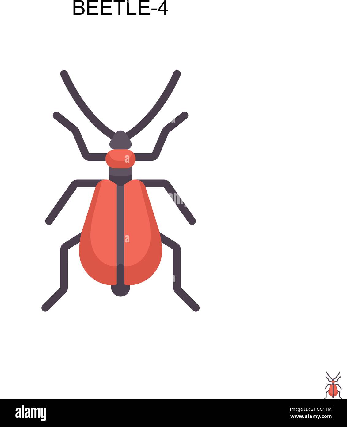 Beetle-4 Simple vector icon.Perfect color modern pictogram on editable ...