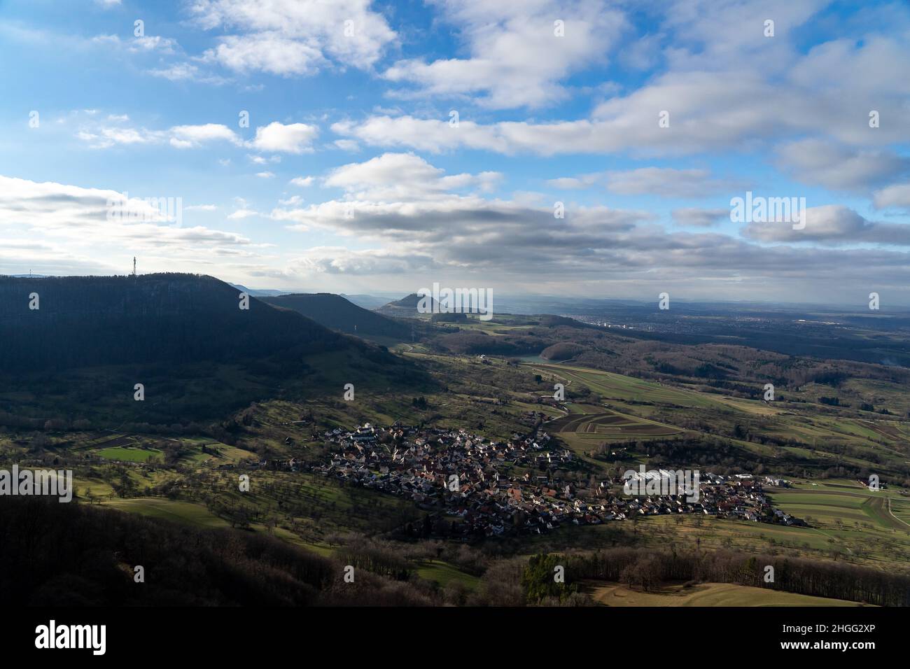 View of Glems from Rossfels Stock Photo