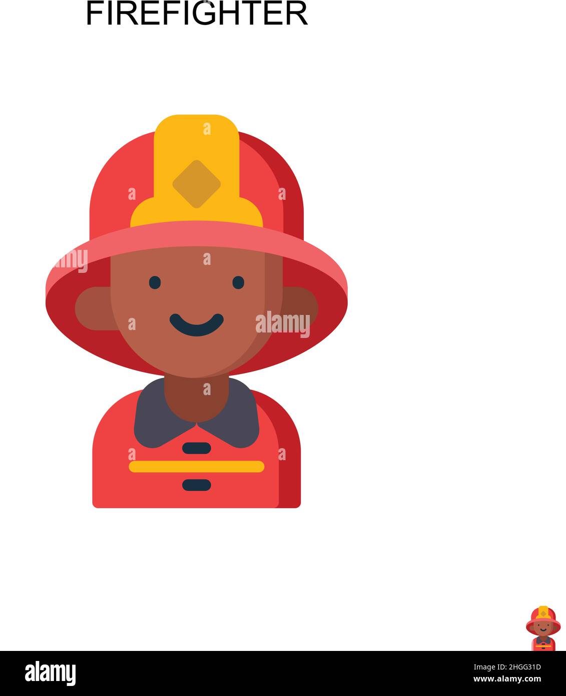 Firefighter Simple vector icon.Perfect color modern pictogram on editable stroke. Firefighter icons for your business project Stock Vector