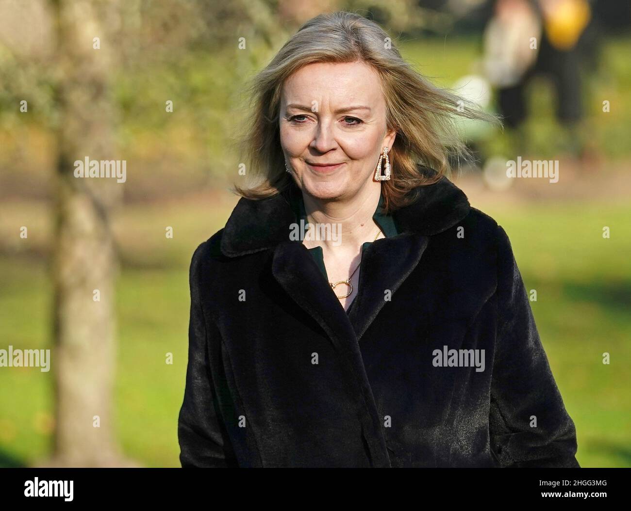 File photo dated 14/01/22 of Foreign Secretary Liz Truss who will warn Vladimir Putin must 'desist and step back' from war in Ukraine or risk being dragged into a prolonged conflict like the Soviet invasion of Afghanistan. Issue date: Friday January 21, 2022. Stock Photo