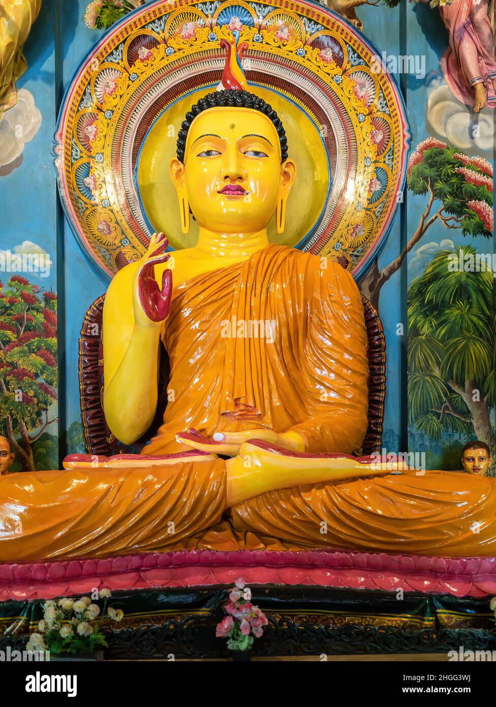 Buddha image at Asokaramaya Buddhist Temple, Colombo, Sri Lanka. Stock Photo