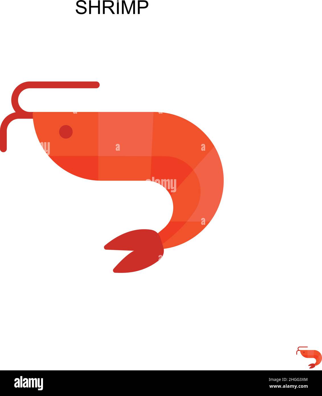 Shrimp Simple vector icon.Perfect color modern pictogram on editable stroke. Shrimp icons for your business project Stock Vector