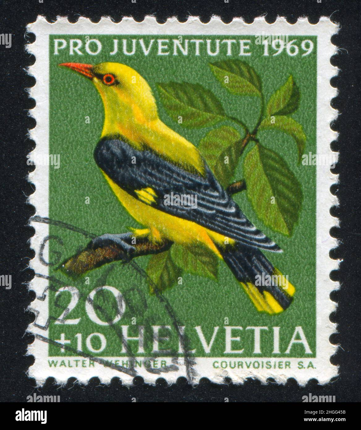 SWITZERLAND - CIRCA 1968: stamp printed by Switzerland, shows bird, circa 1968. Stock Photo