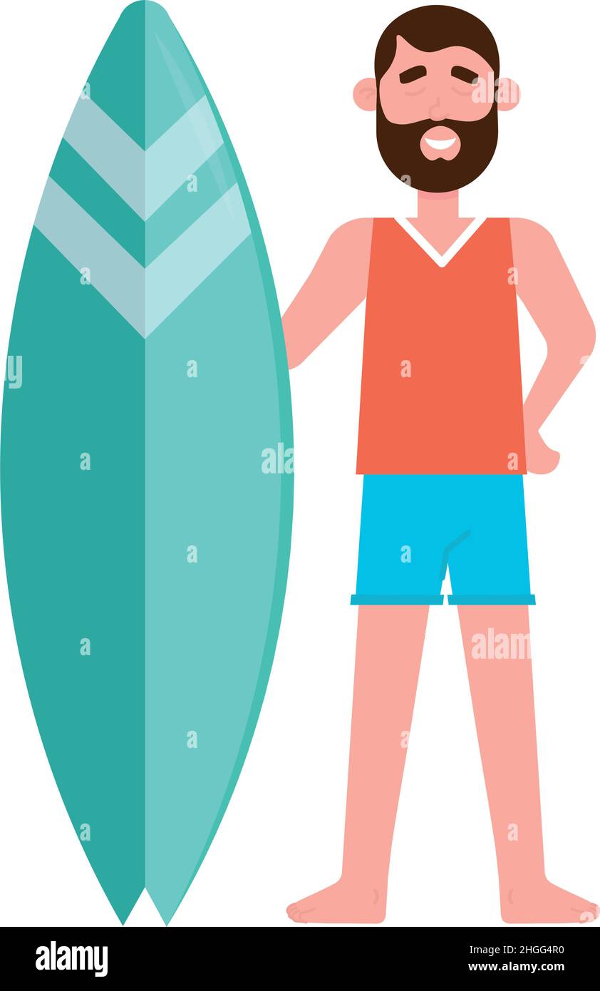 man with surfboard Stock Vector Image & Art - Alamy