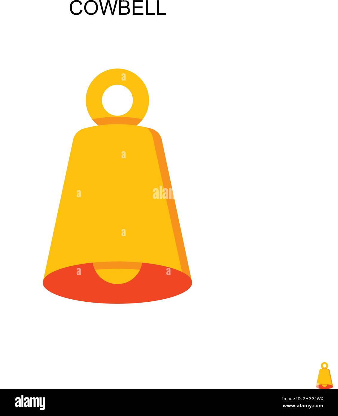 Cowbell Icon Simple Linear Style Cow Bell With Stick Symbol Stock  Illustration - Download Image Now - iStock