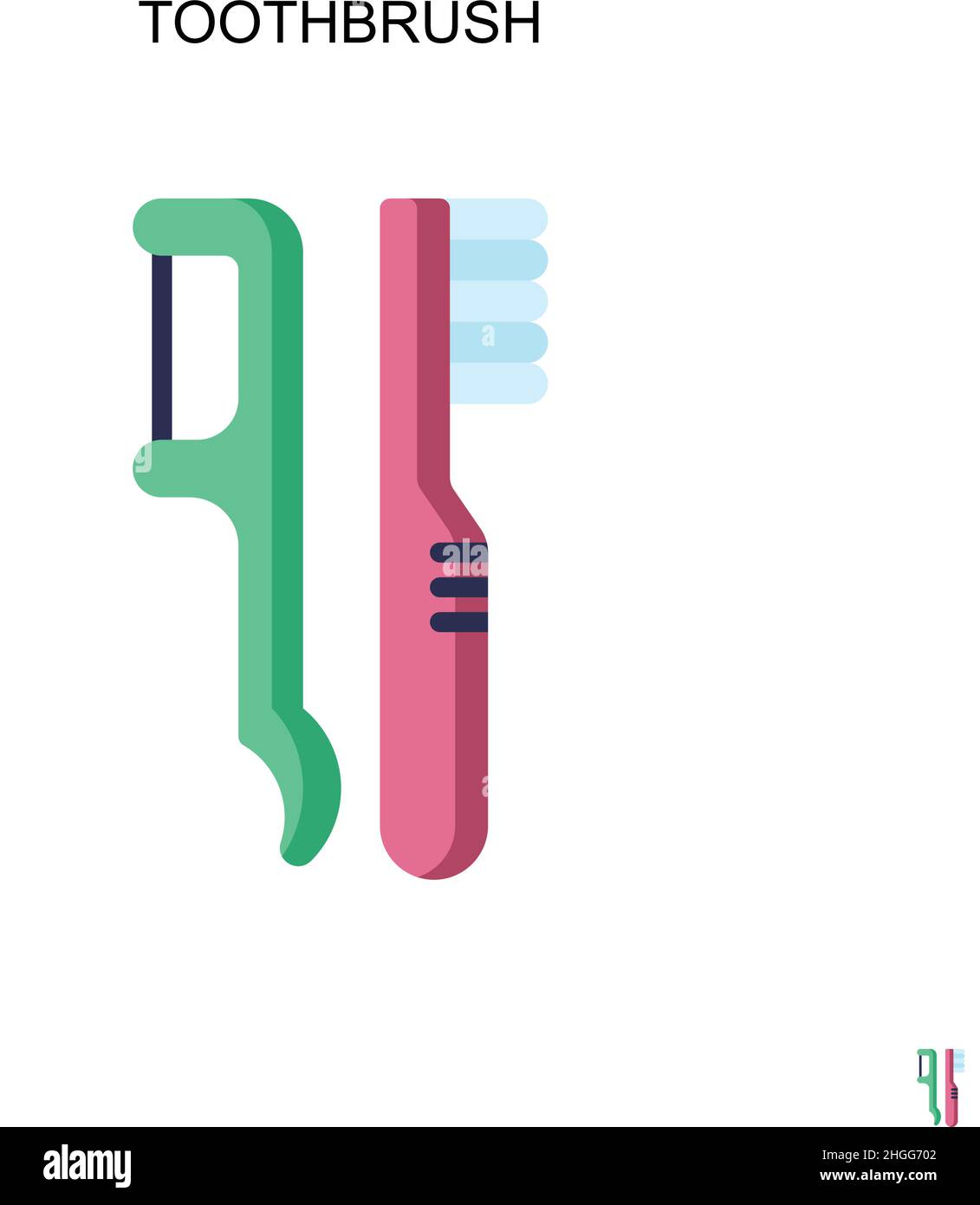 Toothbrush Simple vector icon.Perfect color modern pictogram on editable stroke. Toothbrush icons for your business project Stock Vector