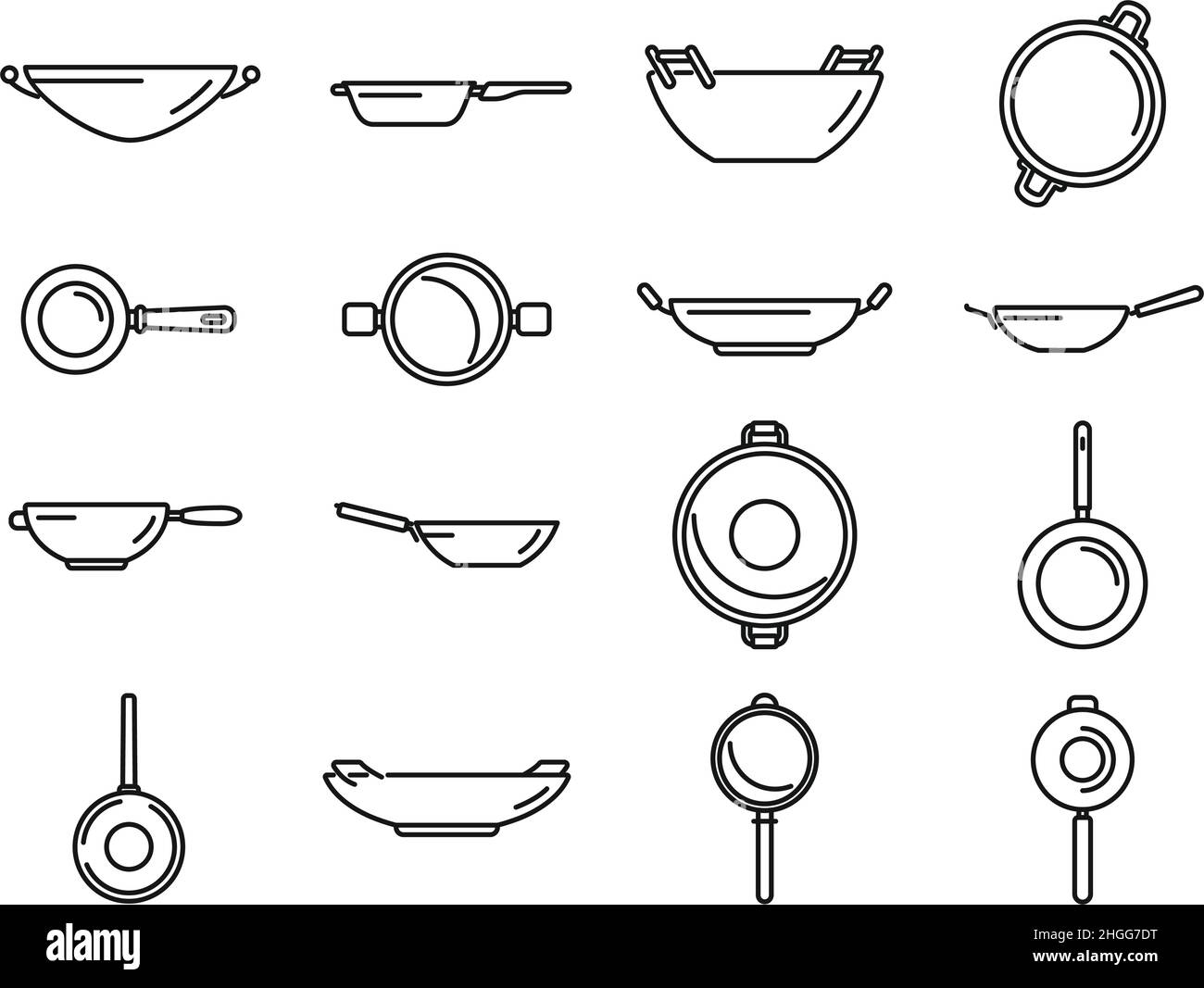 Deep frying pan vector vectors hi-res stock photography and images - Alamy