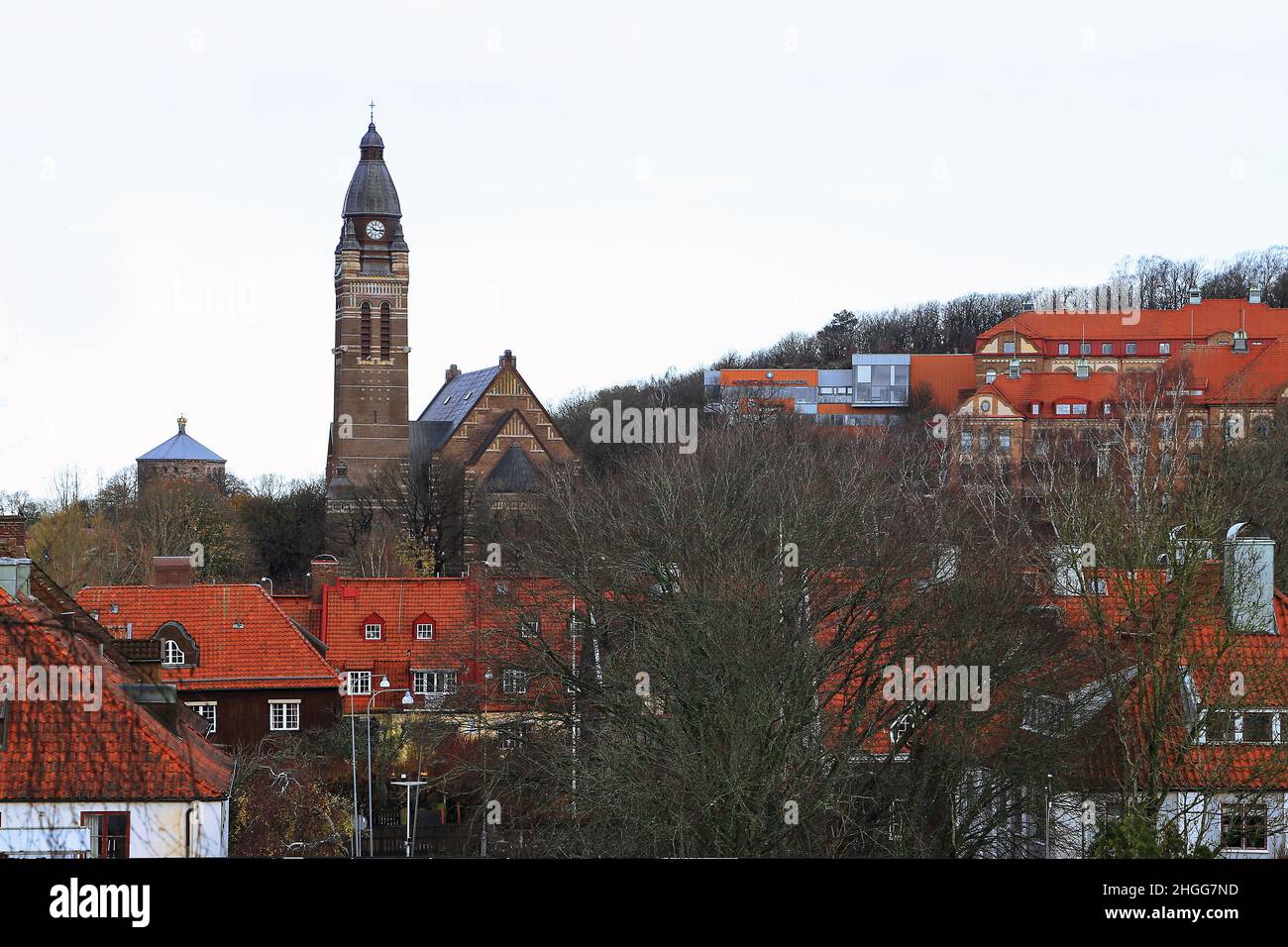 Haga Oscar Fredrik church aerial panorama, Goteborg Sweden, Gothenburg