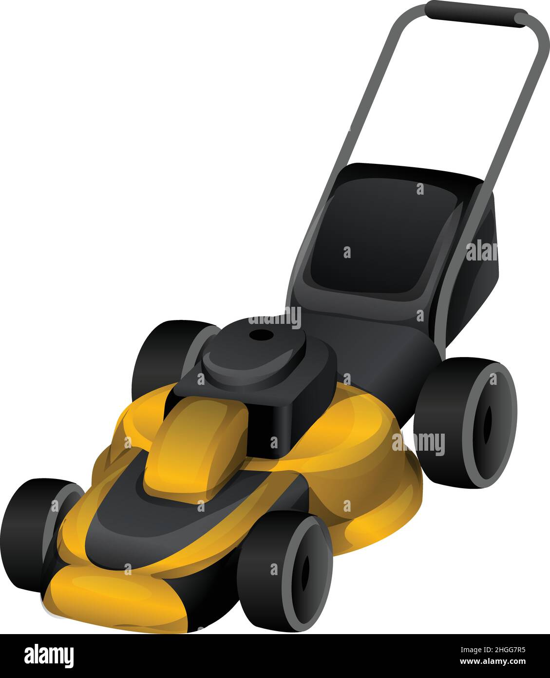 Lawn mower icon cartoon vector. Grass tractor. Garden machine Stock Vector Image & Art Alamy