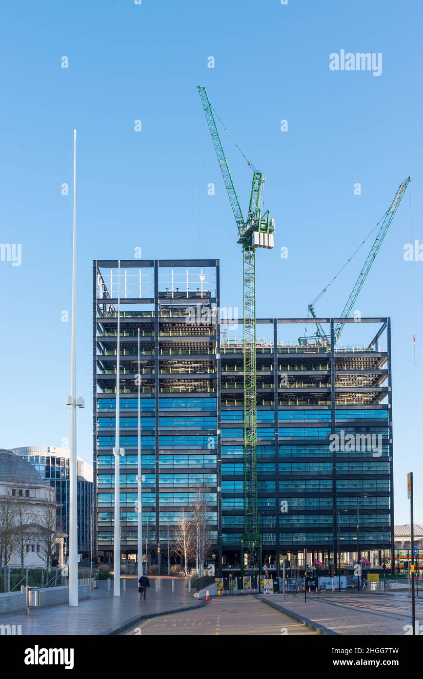 One Centenary Way office block nearing completion in Birmingham Paradise development Stock Photo