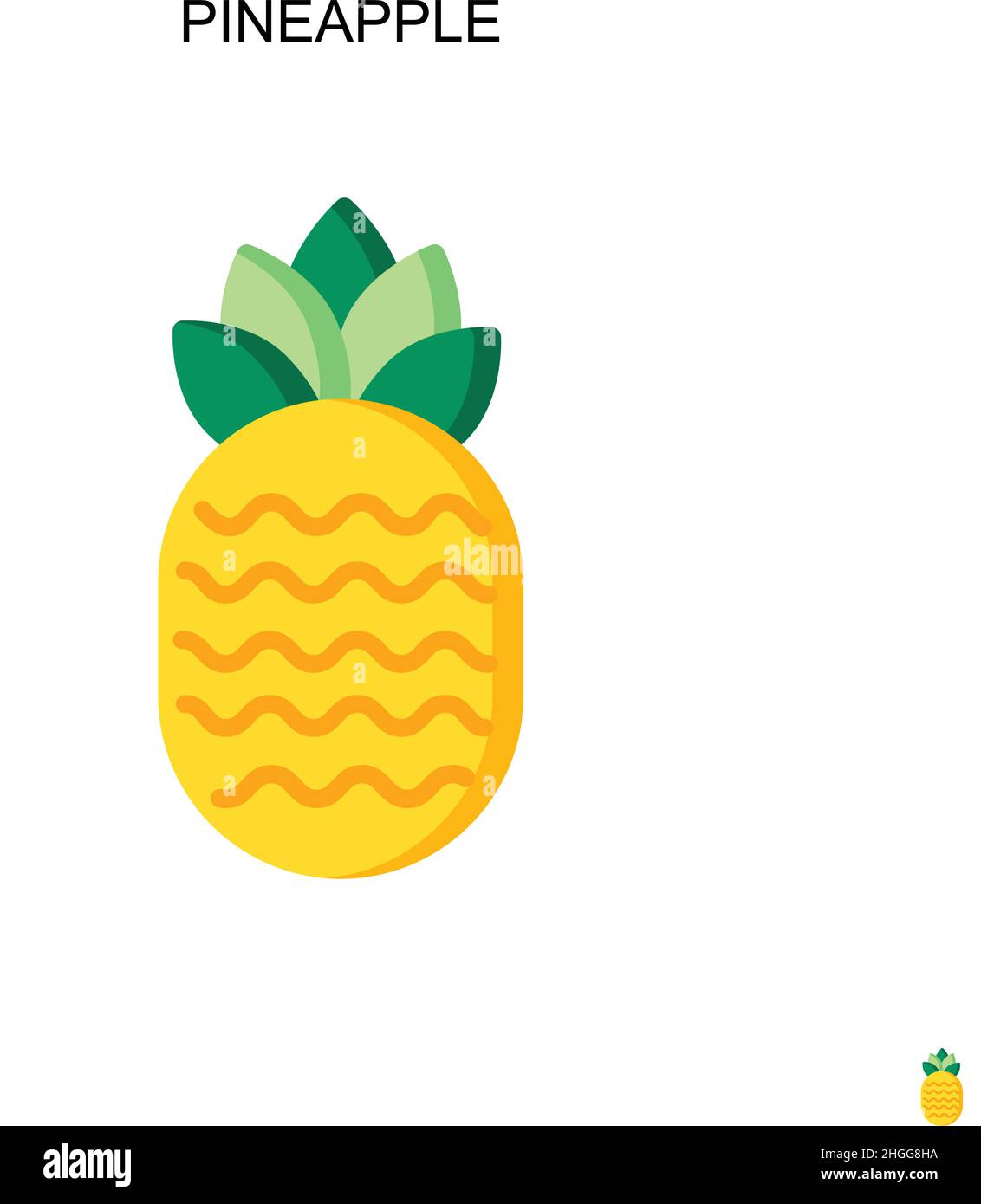 Pineapple Simple vector icon.Perfect color modern pictogram on editable ...