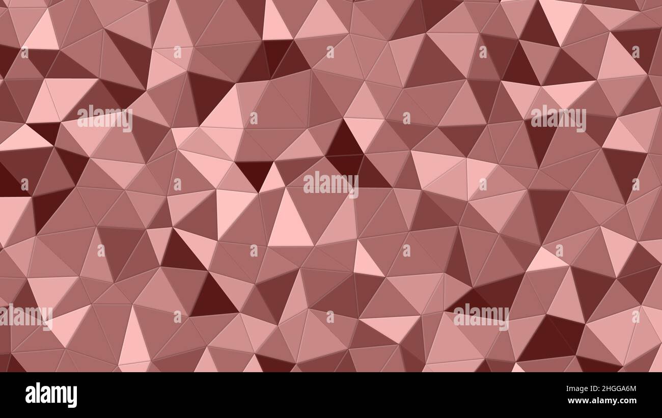 A low poly abstract background of random triangles in a variety of shades of rust Stock Photo