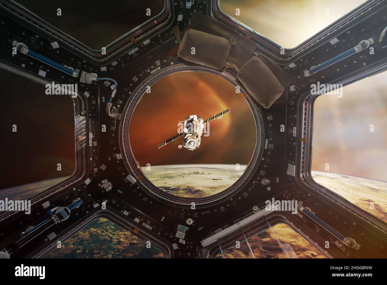 Iss from space shuttle discovery hi-res stock photography and images ...
