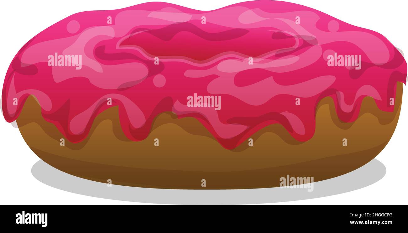 Donut icon cartoon vector. Chocolate food. Pink glaze Stock Vector ...