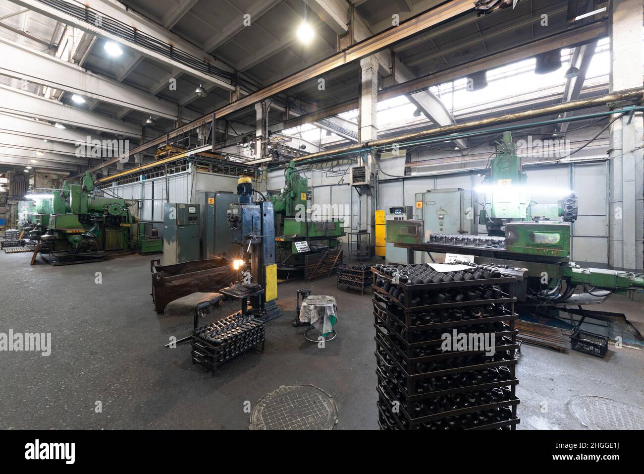 Photo of modern automatic automobile manufacturing workshop. Car ...