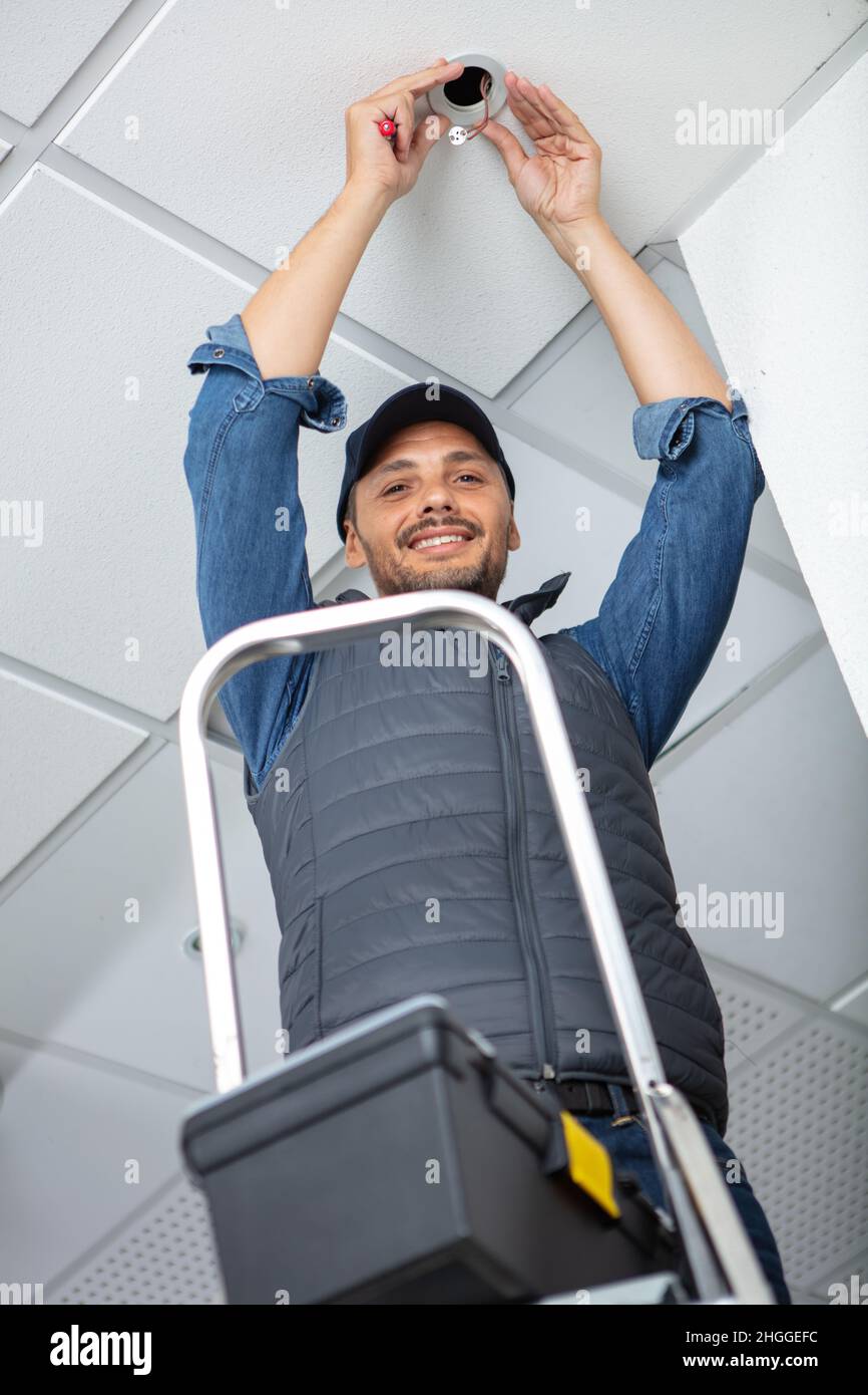 fire safety specialist inspecting building Stock Photo Alamy