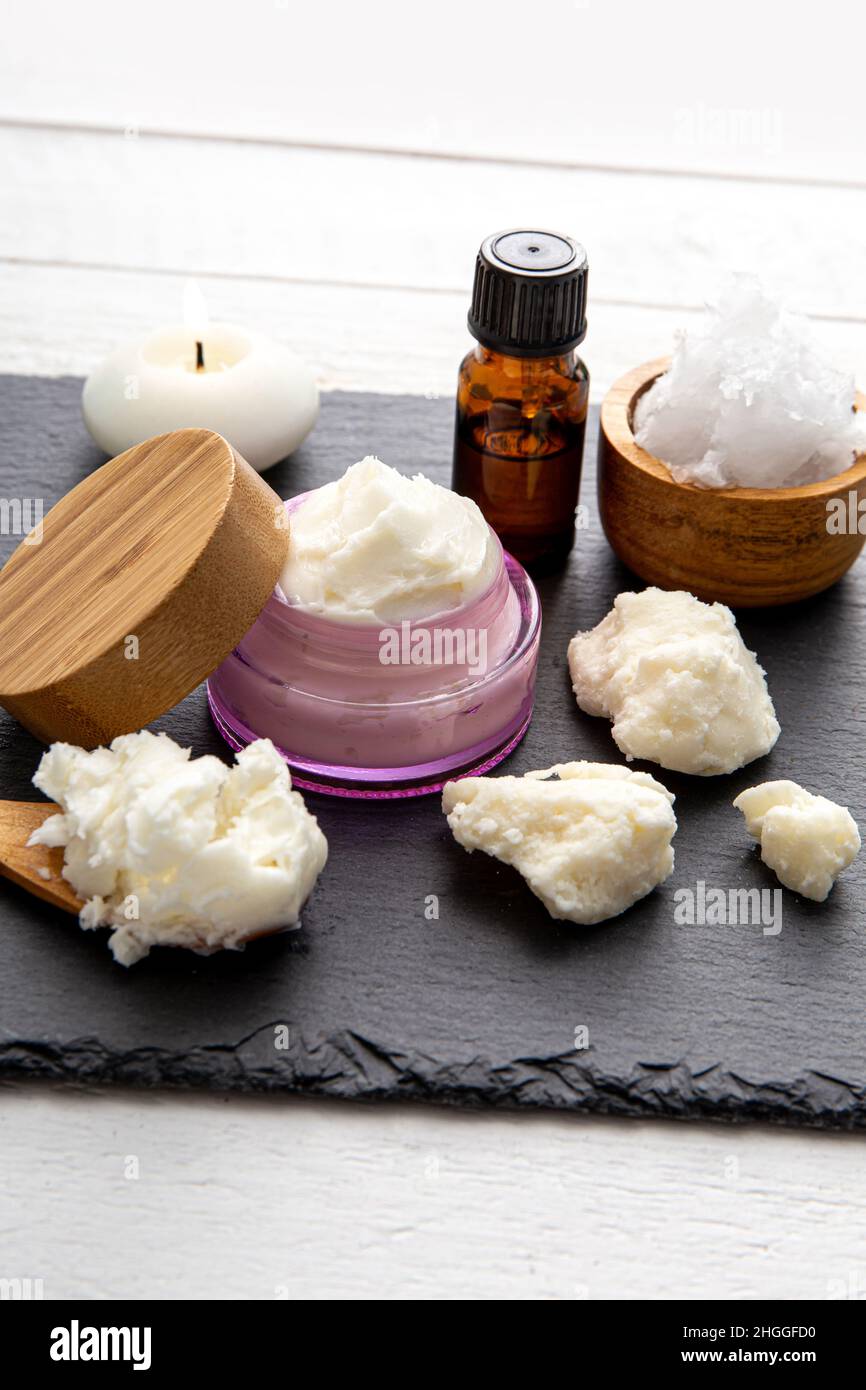 Making bodywhip also known as body butter, skin care moisturizer cream