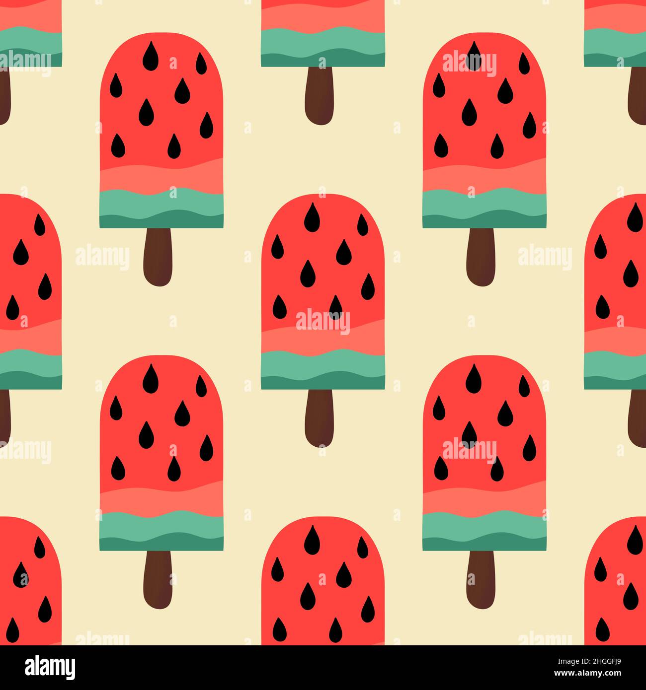 Tasty summer seamless ice cream watermelon pattern for fabrics and ...