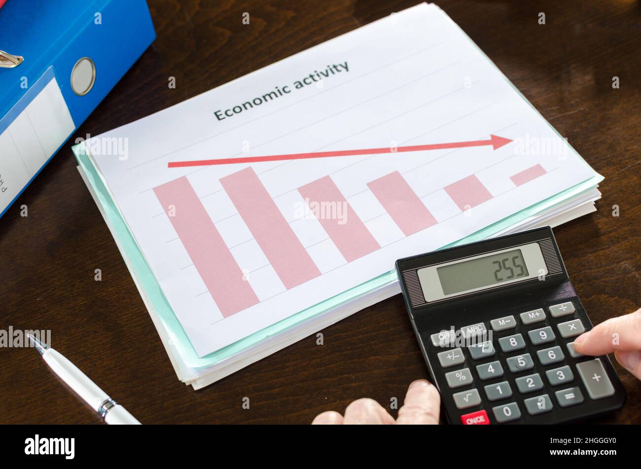 Calculation of bad economic activity Stock Photo Alamy