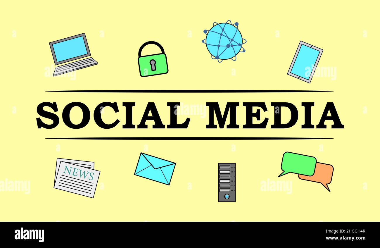 Illustration of a social media concept Stock Photo - Alamy