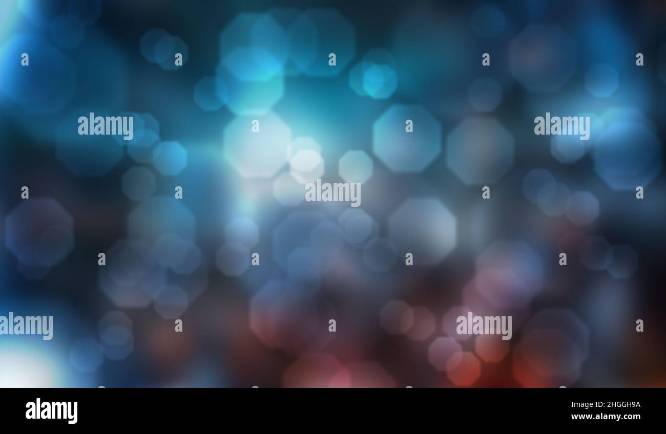 Blue abstract background with blurred hexagonal bokeh Stock Photo - Alamy