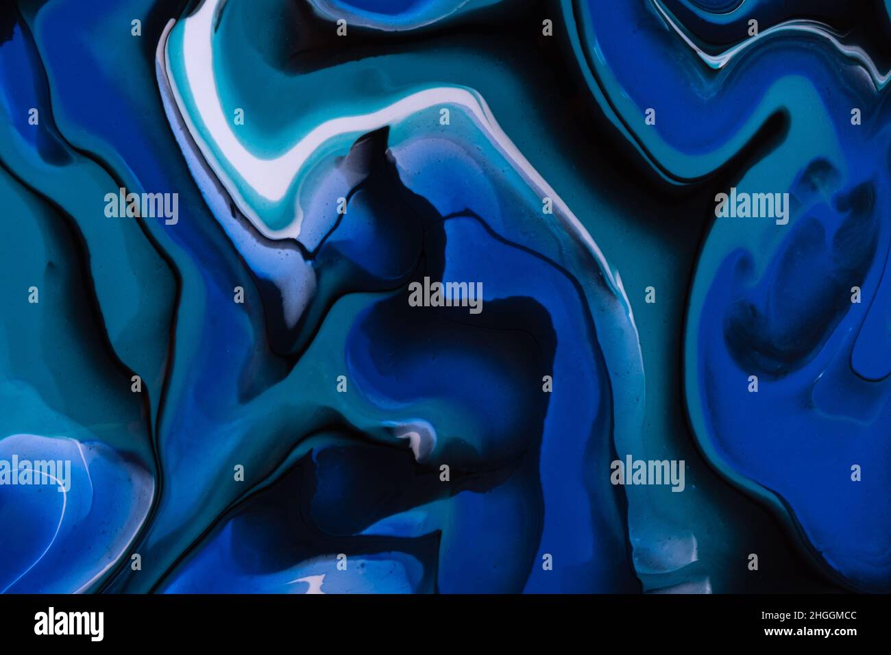 Abstract fluid art background navy blue and black colors. Liquid marble ...