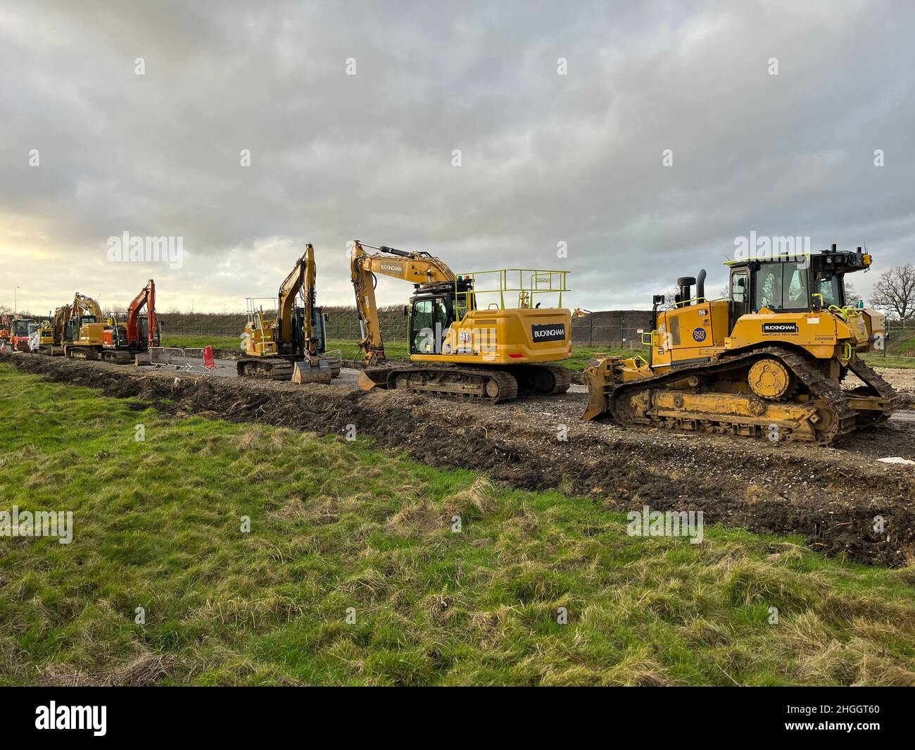 East West Railway Construction. Network rail. Launton, Oxfordshire 30/01/22. Stock Photo