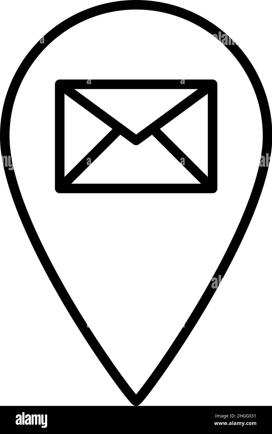 Mail Location Outline Icon Vector Stock Vector Image & Art Alamy