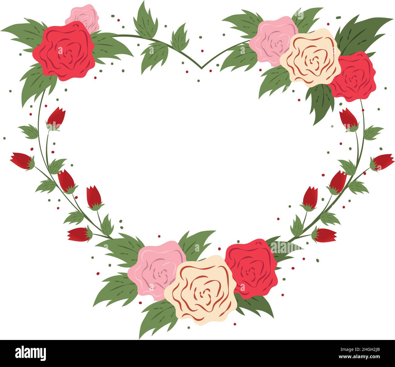 flowers frame heart Stock Vector Image \u0026 Art - Alamy, image size:1300x1208