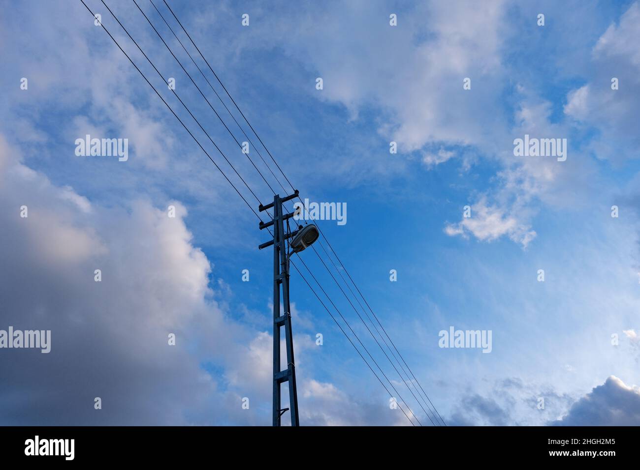 Electric pole and wires Stock Photo - Alamy