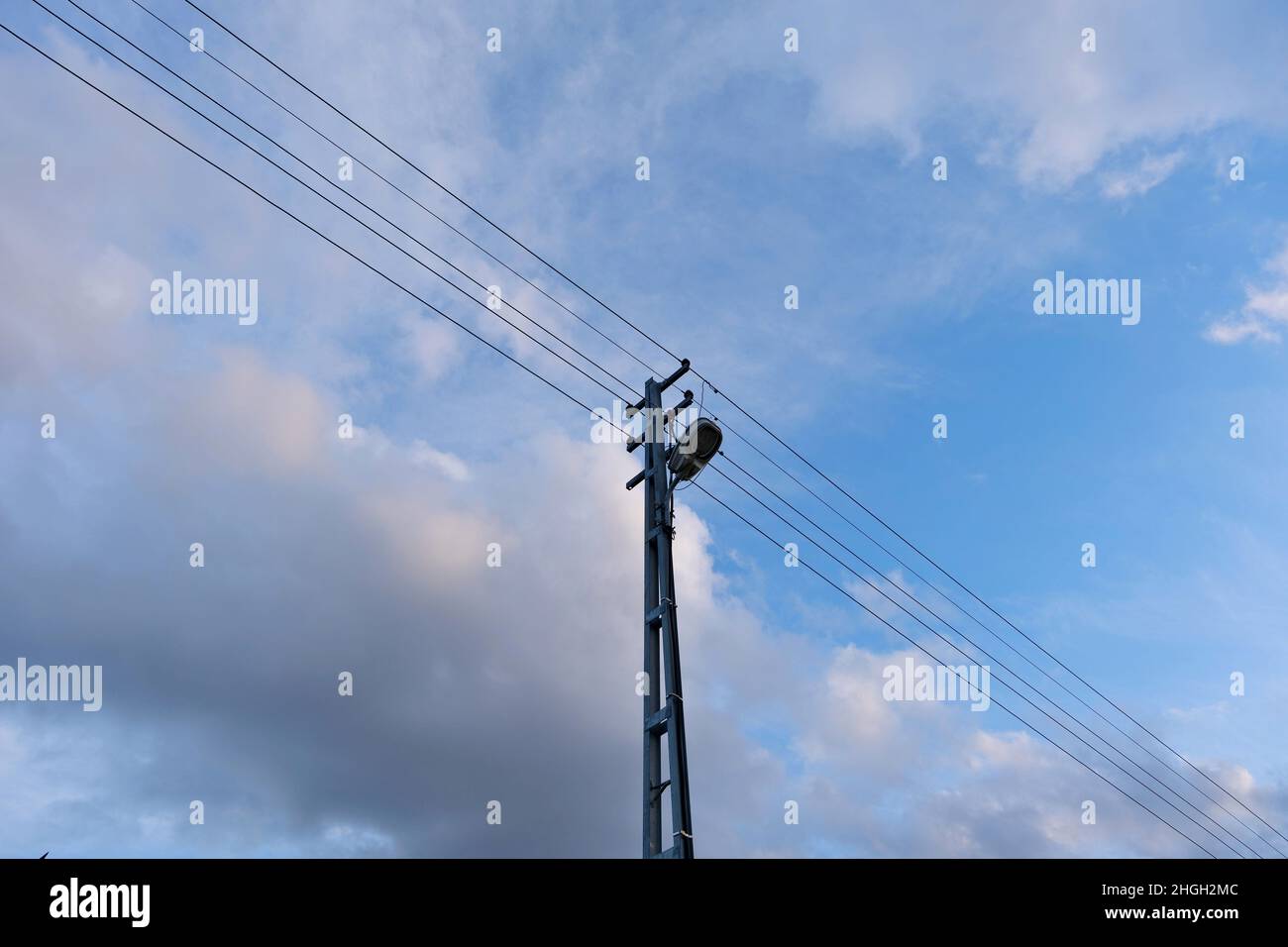 Electric pole and wires Stock Photo - Alamy