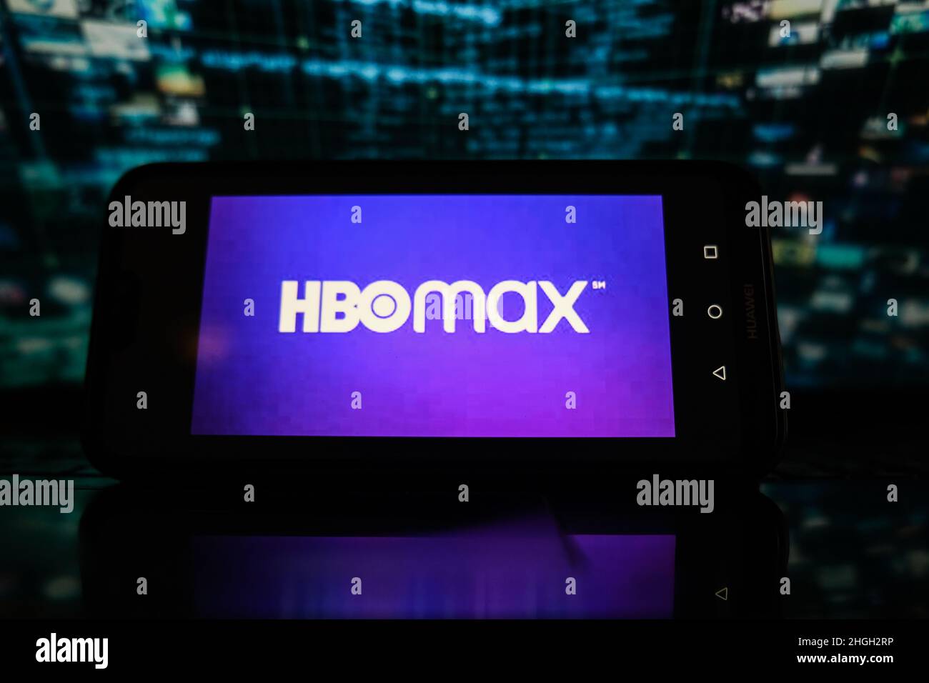 In this photo illustration, HBO MAX logo is displayed on a smartphone ...