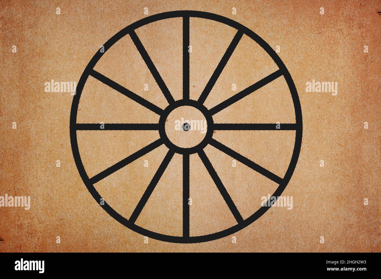 Ancient magic rune of Scandinavian and Germanic mythology symbol sun wheel on grunge background Stock Photo