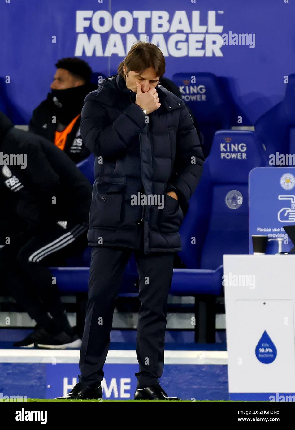 Tottenham Hotspur Manager Antonio Conte - Leicester City v Tottenham Hotspur, Premier League, King Power Stadium, Leicester, UK - 19th January 2022  Editorial Use Only - DataCo restrictions apply Stock Photo