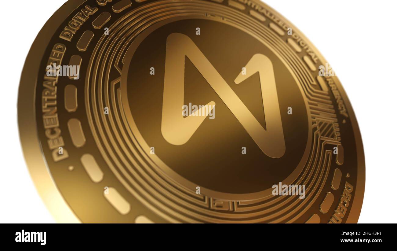 Golden Cryptocurrency of Near Protocol Sign Isolated on a White Background  Stock Photo - Alamy