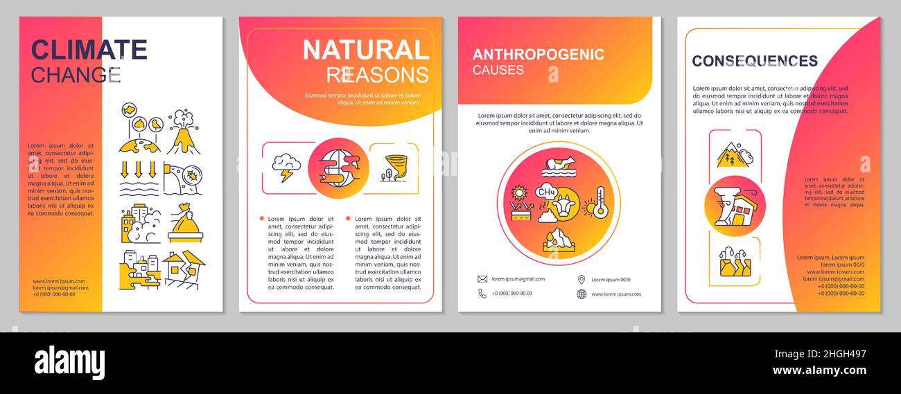 Climate change red gradient brochure template Stock Vector Image & Art ...