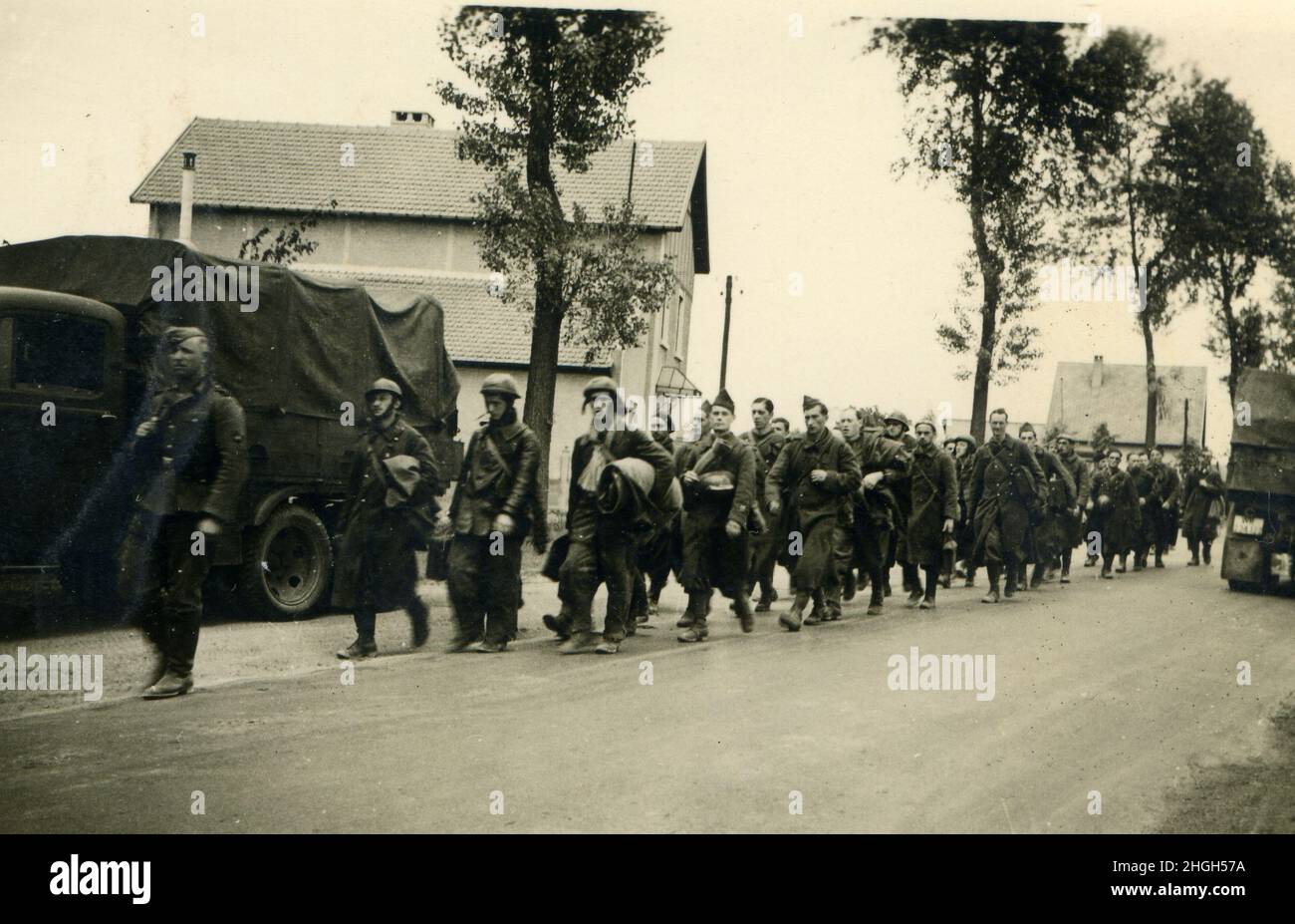 WWII WW2 german soldiers invades France - near Maubeuge (France), 23 ...