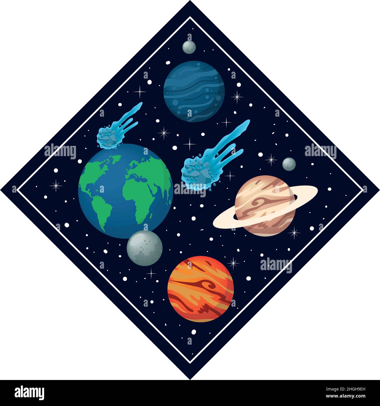 space planets and asteroids Stock Vector Image & Art - Alamy