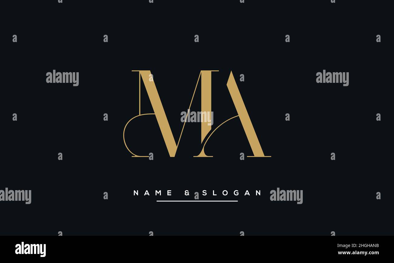 Initial am beauty monogram and elegant logo design, handwriting posters for  the wall • posters a, m, am