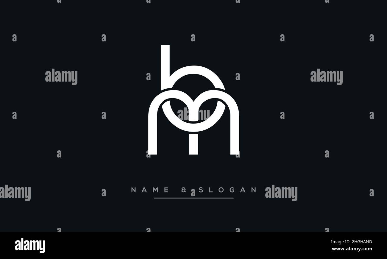Modern abstract letter MB, BM logo design. Minimal MA,B BM initial based icon vector Stock Vector