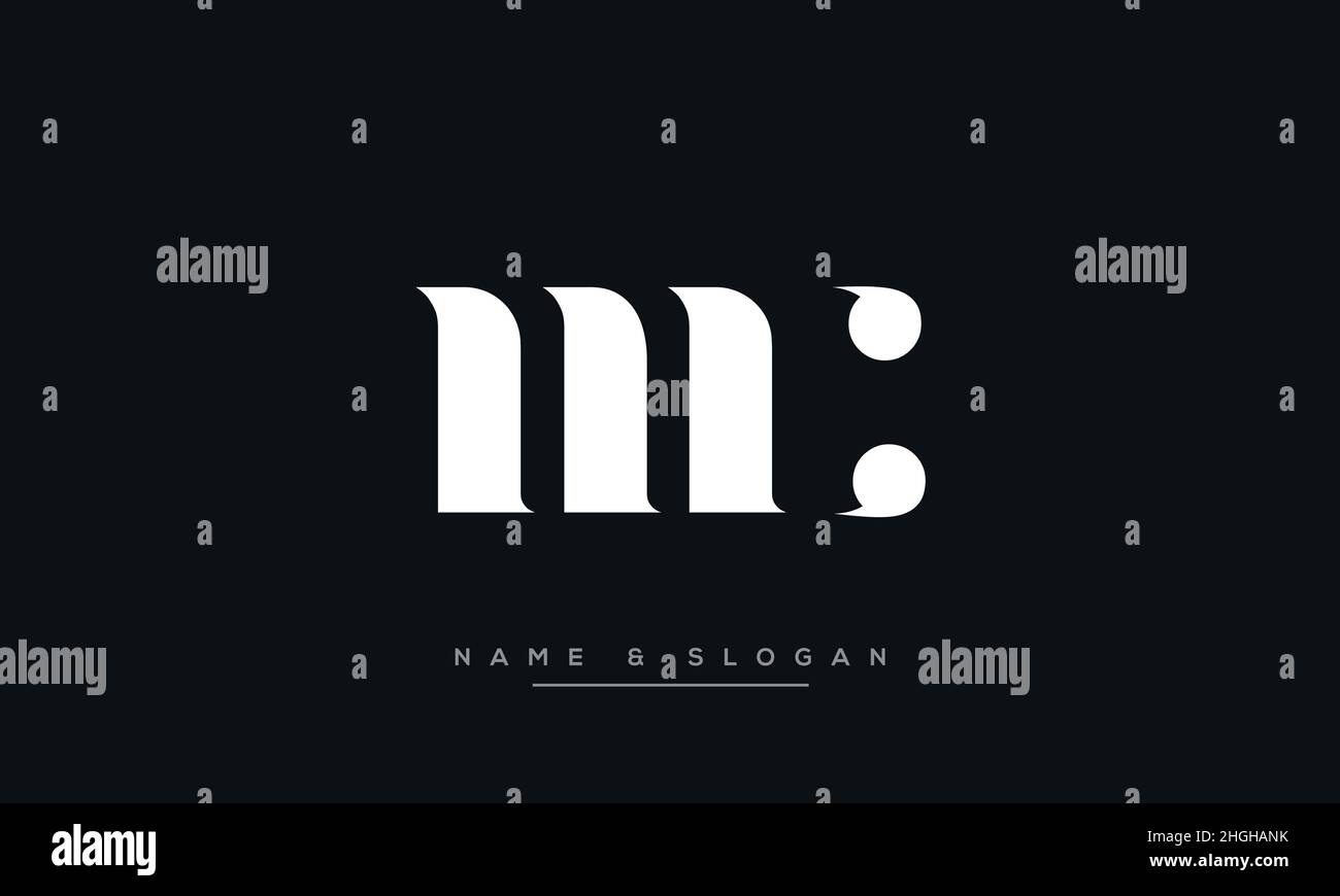 Modern abstract letter MC, CM logo design. Minimal MC, CM initial based icon vector Stock Vector