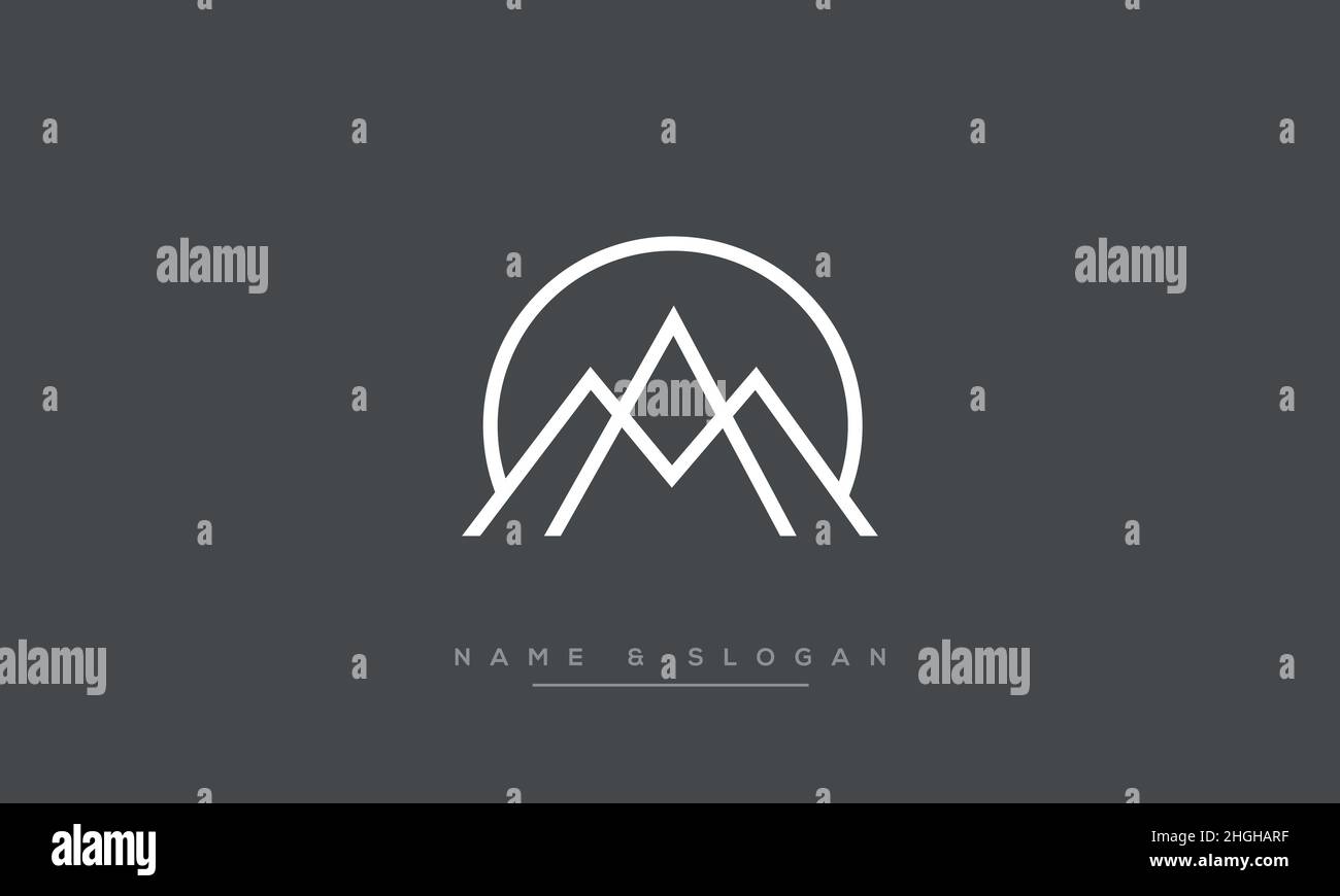 Modern abstract letter MA, AM logo design. Minimal MA, AM initial based ...