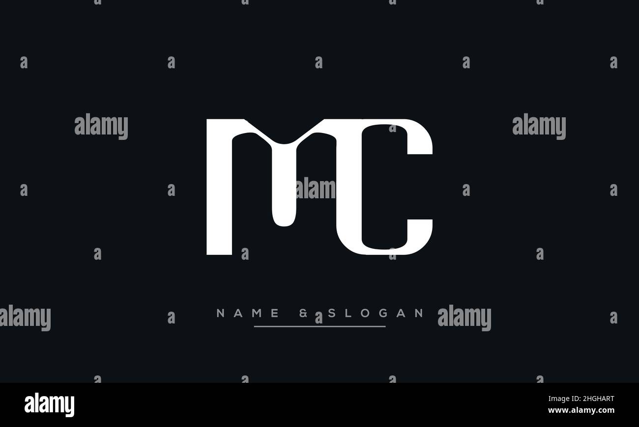 Modern abstract letter MC, CM logo design. Minimal MC, CM initial based icon vector Stock Vector