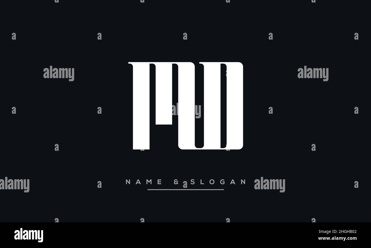 Modern abstract letter MD, DM logo design. Minimal MD, DM initial based icon vector Stock Vector