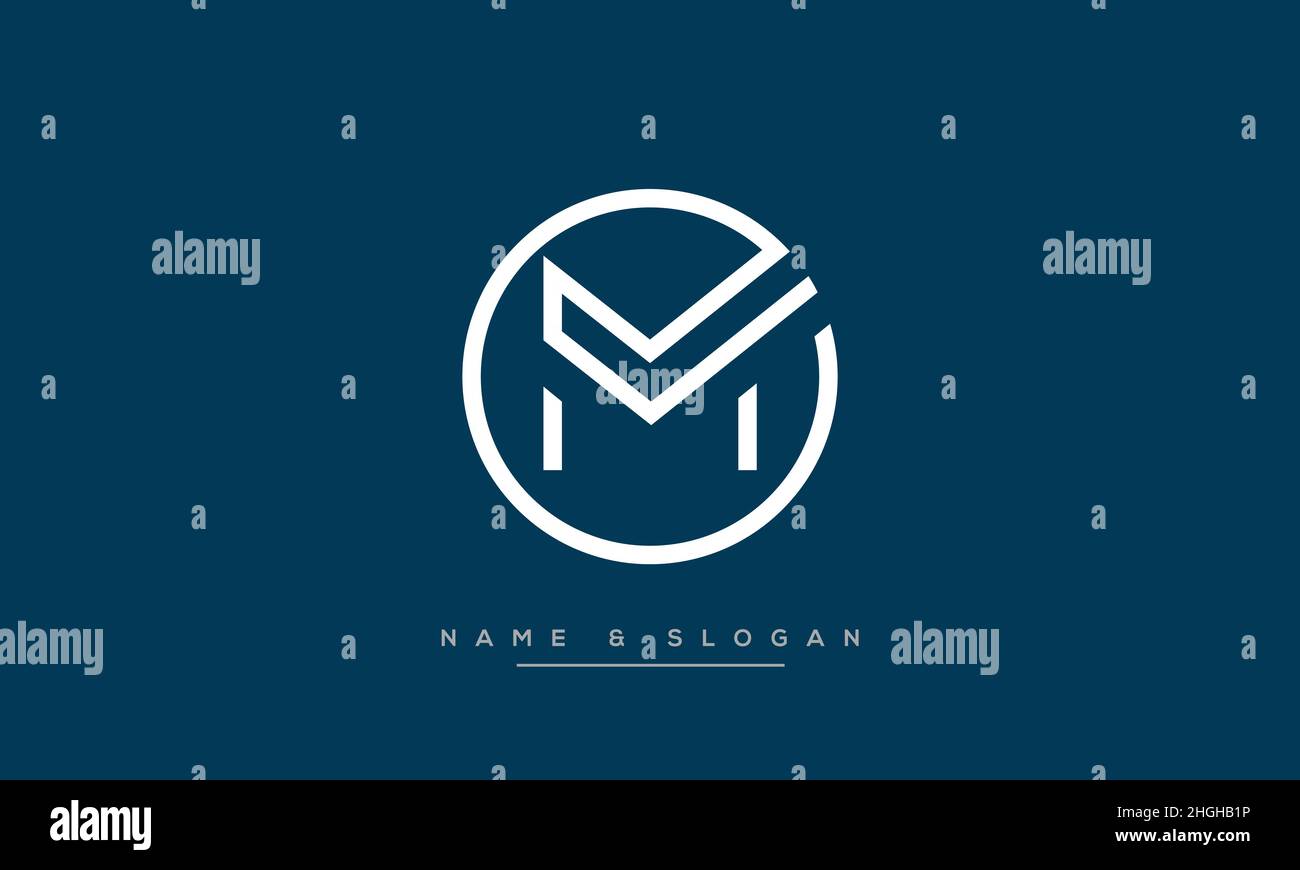 Modern abstract letter ME, EM logo design. Minimal ME, EM initial based icon vector Stock Vector