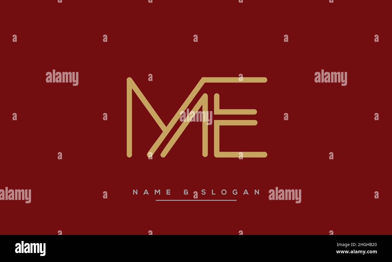 Modern abstract letter ME, EM logo design. Minimal ME, EM initial based icon vector Stock Vector