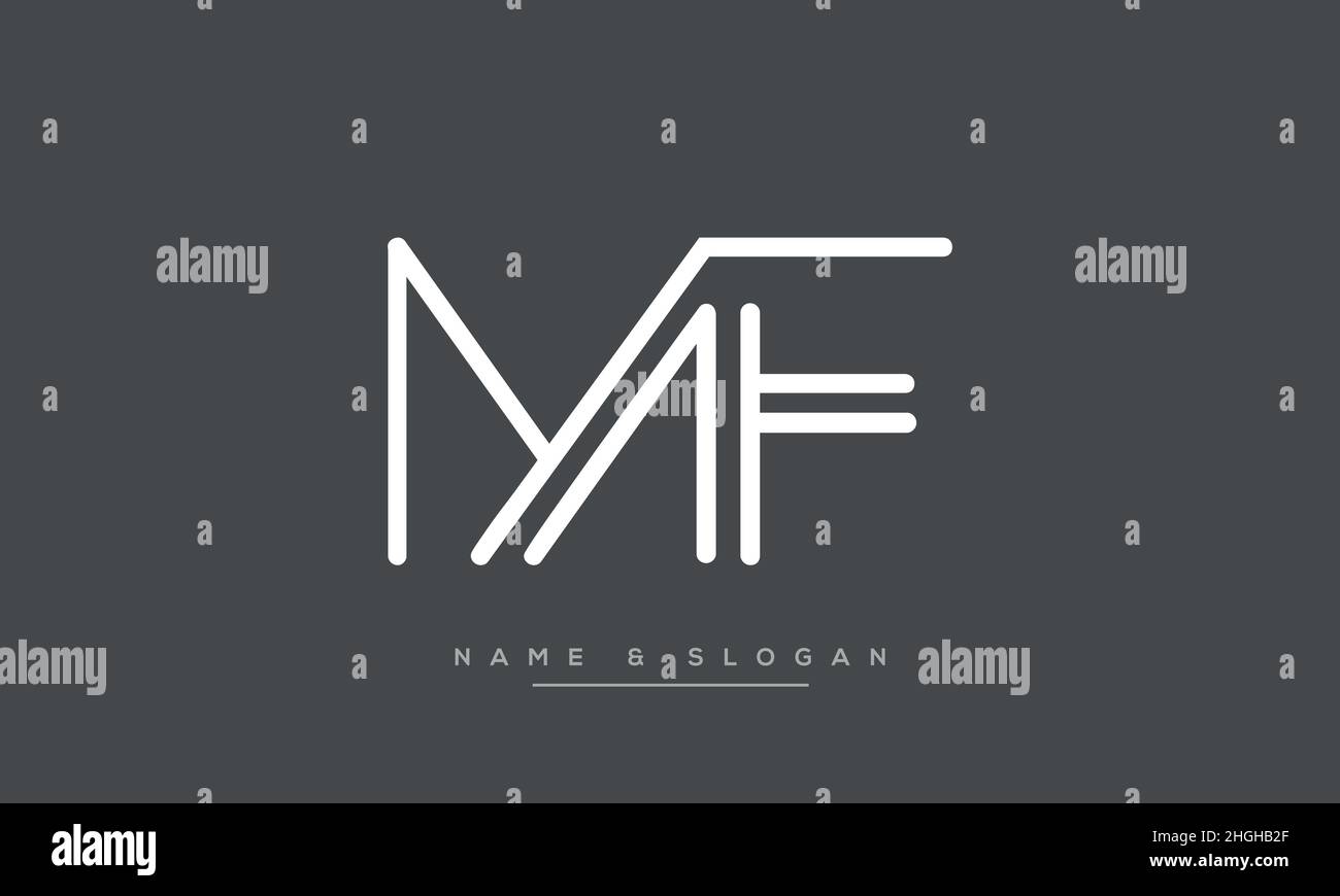 Modern abstract letter MF, FM logo design. Minimal MF, FM initial based icon vector Stock Vector