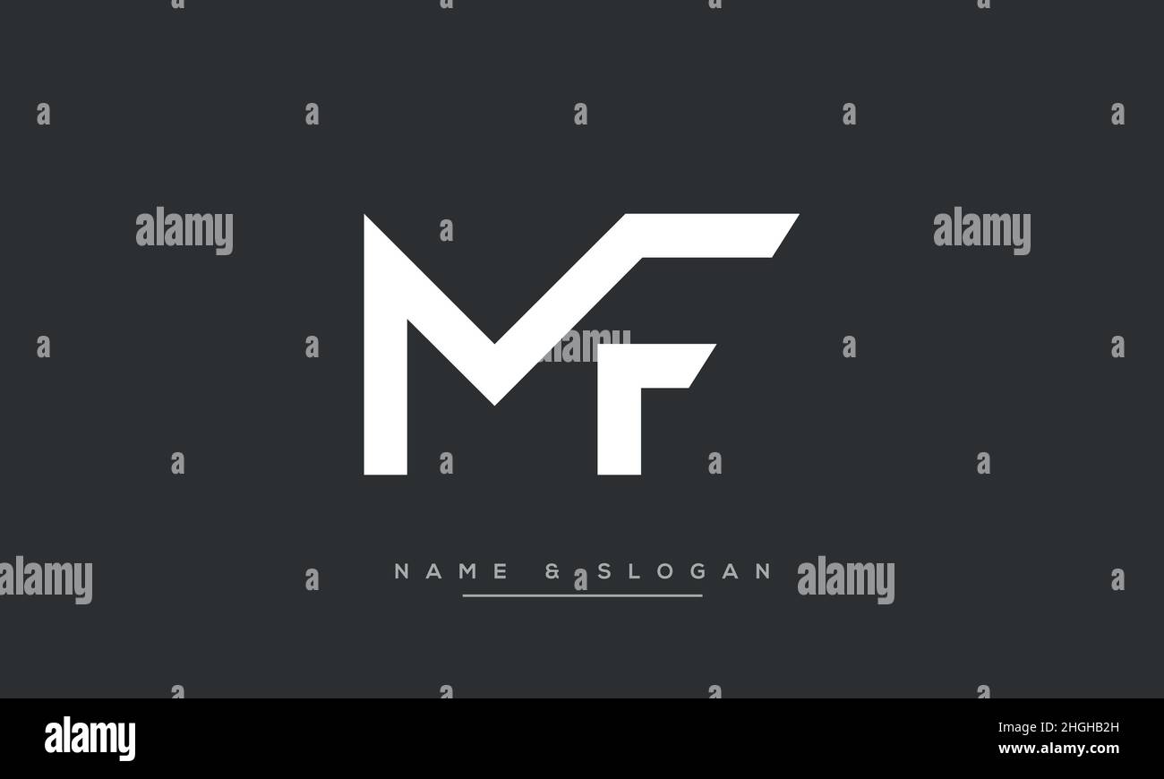 Modern abstract letter MF, FM logo design. Minimal MF, FM initial based icon vector Stock Vector