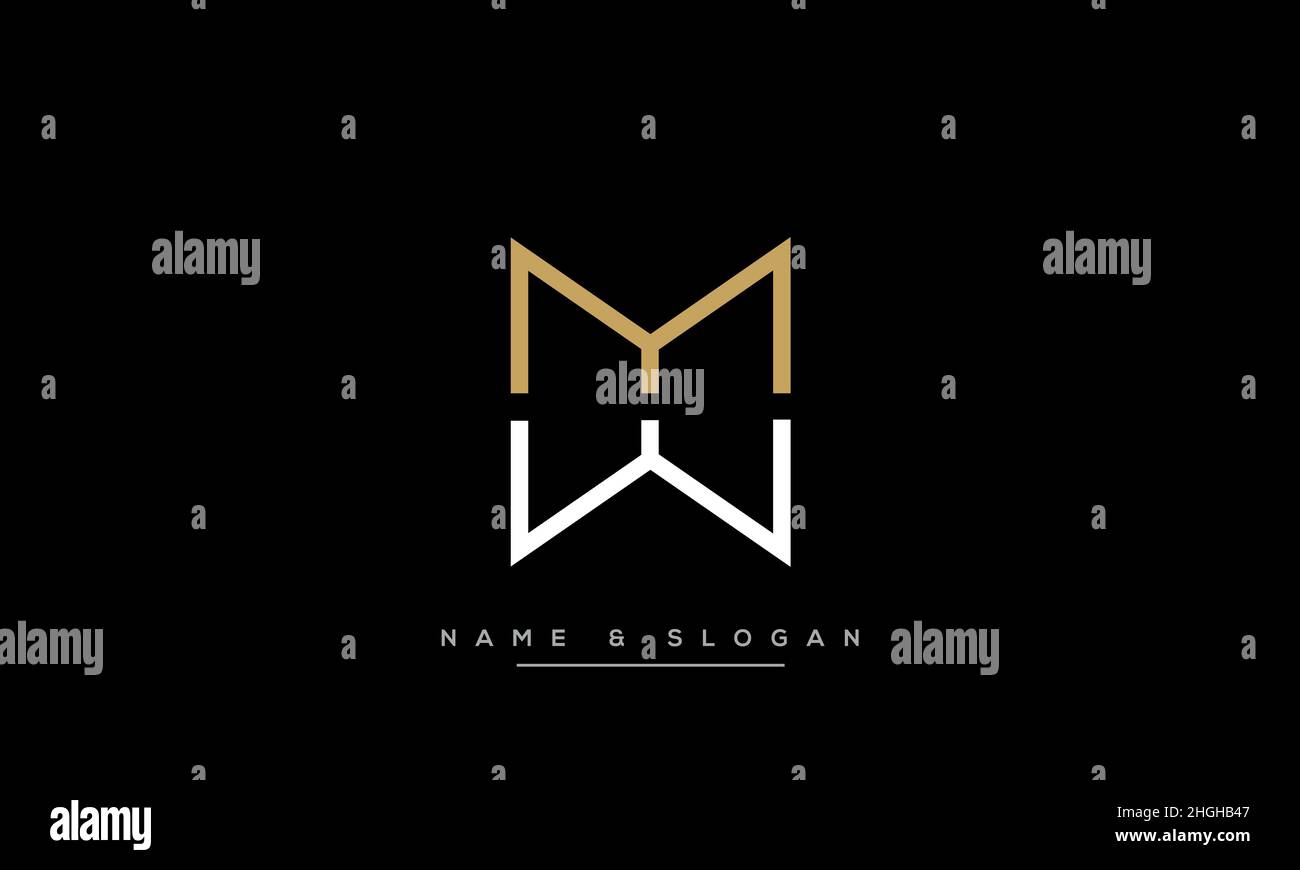 Modern abstract letter ME, EM logo design. Minimal ME, EM initial based icon vector Stock Vector
